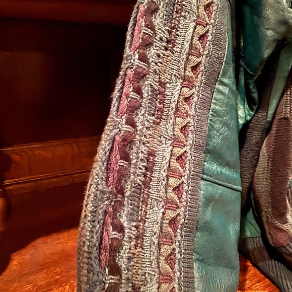 MENS LUXURY DESIGNER LEATHER SWEATER size L - Picture 2 of 13